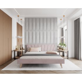 Łóżko tapicerowane HEAVEN 140 x 200 cm - Pudrowy róż, FDM