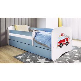 Łóżeczko dziecięce z barierką Ourbaby - Wóz strażacki - niebieski, Ourbaby®