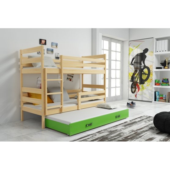 Dziecięca kondygnacja łóżko z łóżko Erik - naturalny zielony