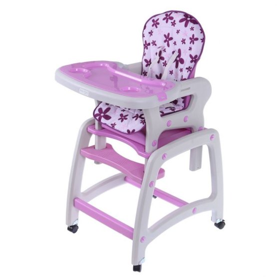 Dziecięce krzesełko do karmienia 2w1  - fioletowe