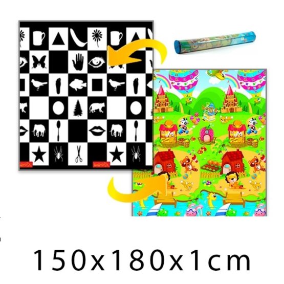 Dziecięcy piankowy dywan - szachownicy + dom lew 150x180x1cm