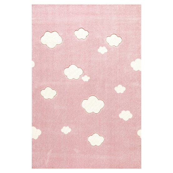 Dziecięcy dywan Chmurki różowy/biały