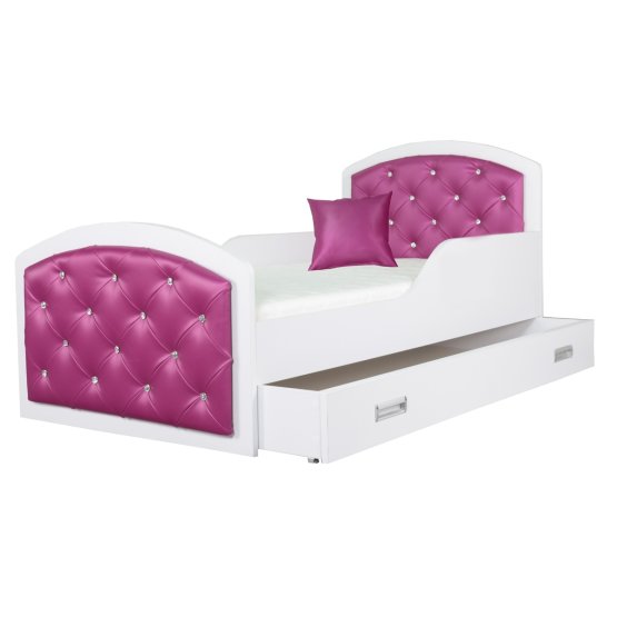 Łóżko dla dziecka QUEEN Różowa 160x80 cm