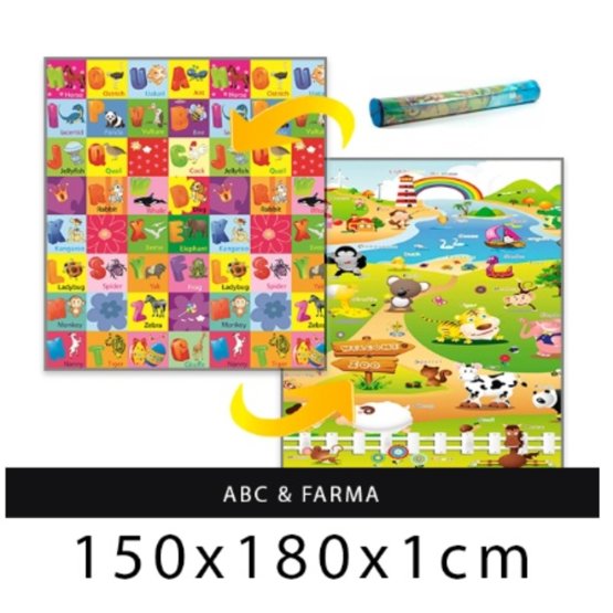 Dziecięcy piankowy dywan - ABC + Farma 150x180x1 cm