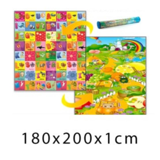 Dziecięcy piankowy dywan - Owocowa kraina + ABC 180x200x1 cm