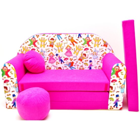 Sofa dla dzieci Karnawał, różowa