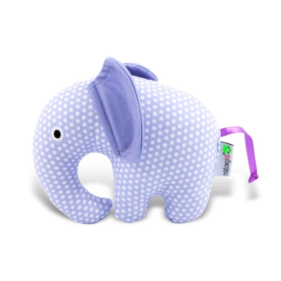 Zabawka tekstylna – Fioletowy słonik w groszki