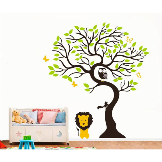 Dekoracja na ścianę - Drzewo i lew
