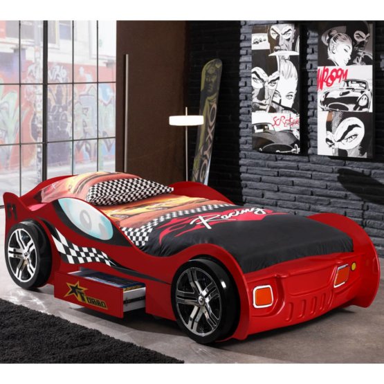 Dziecięca łóżko samochód Turbo Racing - czerwona