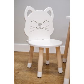 Stolik dziecięcy z krzesłami - Kot - biały, Ourbaby®