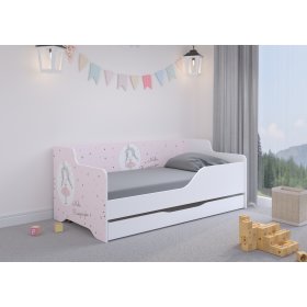 Łóżko dziecięce z oparciem LILU 160 x 80 cm - Księżniczka, Wooden Toys