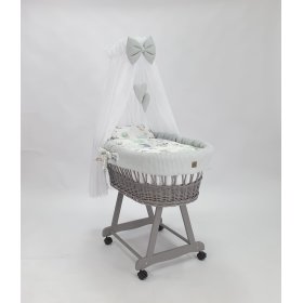 Łóżko wiklinowe z wyposażeniem dla dziecka - Jeżyk, Ourbaby®