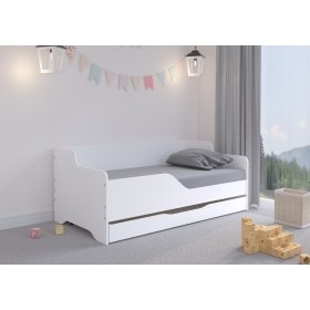 Łóżko dziecięce z oparciem LILU 160 x 80 cm - Białe, Wooden Toys