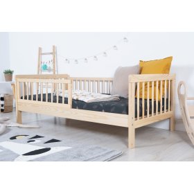Łóżko dziecięce z barierką TEDDY - naturalne, Ourbaby®