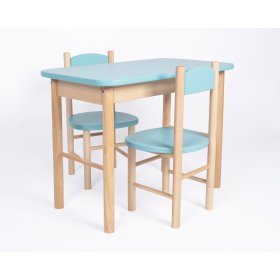 Zestaw stół i krzesła OURBABY w kolorze jasnoniebieskim, Ourbaby®