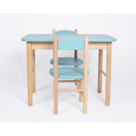 Zestaw stół i krzesła OURBABY w kolorze jasnoniebieskim, Ourbaby®